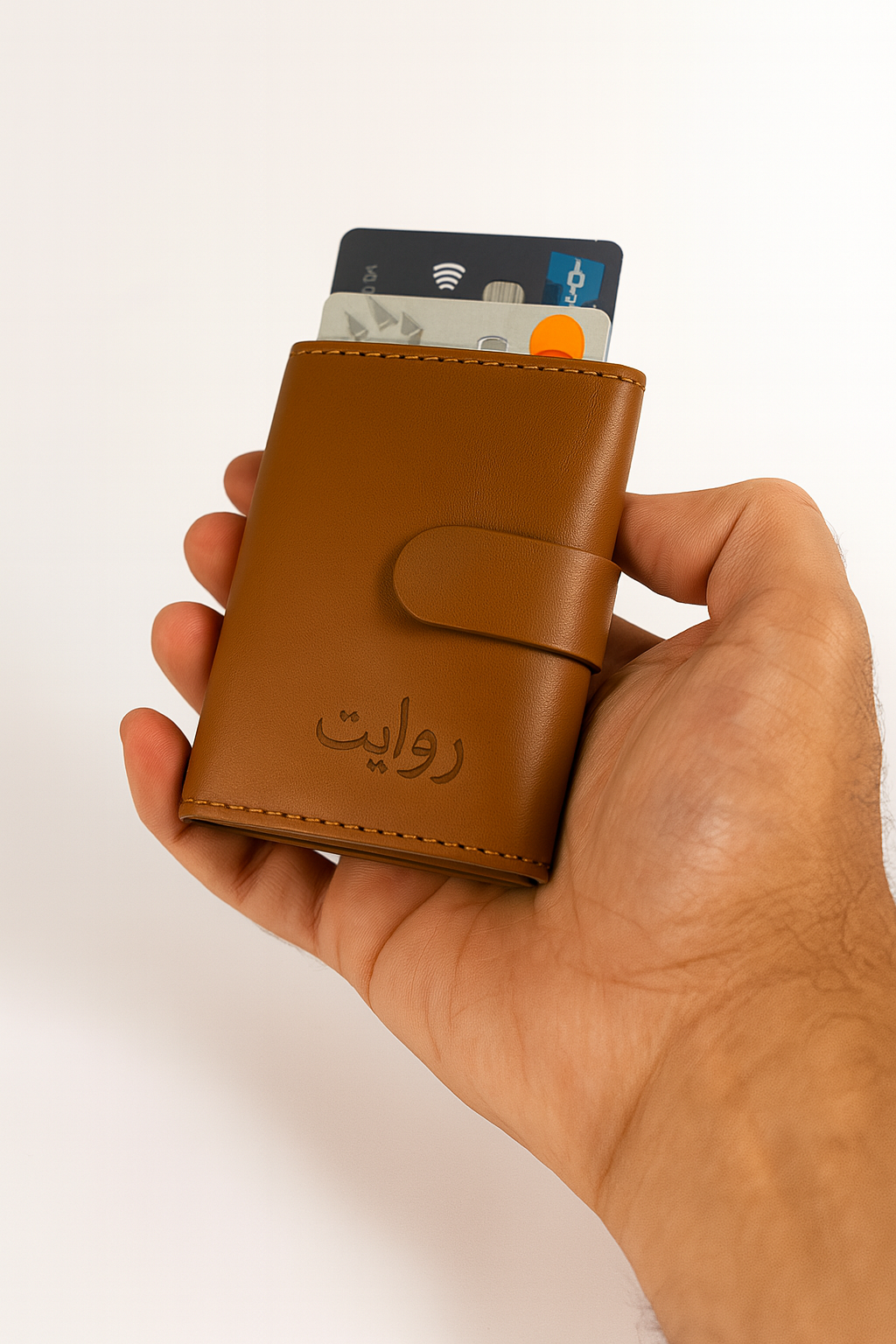 High Quality Leather Wallet & Pop Up Card Holder with Strap and Cash Pocket