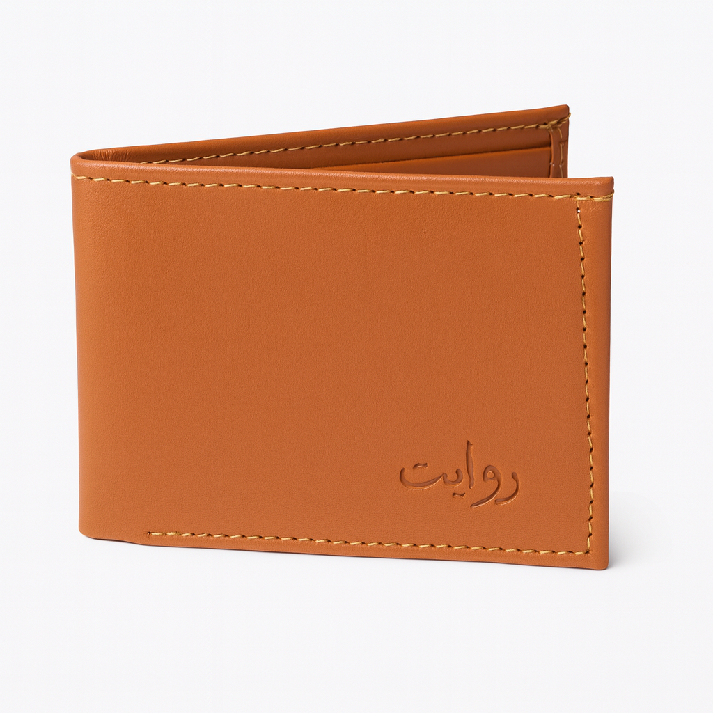 Riwayat Premium PU Leather Tan Brown Bifold Wallet for Men