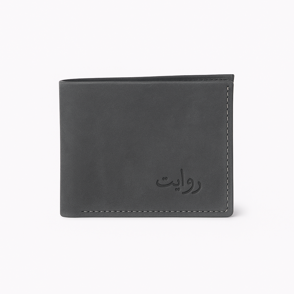 Premium Genuine Leather Wallet for Men – Bi-Fold with Card Slots & Embossed Riwayat Logo