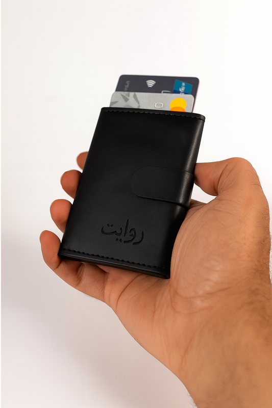 High Quality Leather Wallet & Pop Up Card Holder with Strap and Cash Pocket