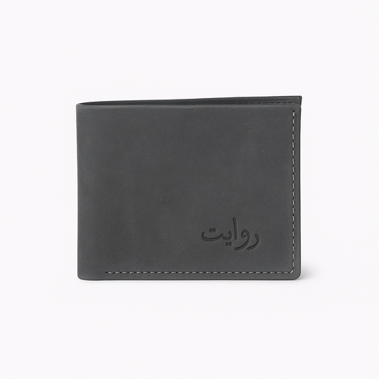 Premium Genuine Leather Wallet for Men – Bi-Fold with Card Slots & Embossed Riwayat Logo